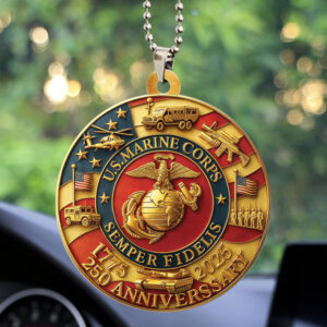 US Marine Corps 250th Anniversary Custom shape 2-sided Acrylic Car Ornament - TMTHU602