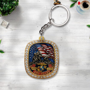 US Marine Corps Custom Shape 2-Side Printed Keychain - TANTN15349