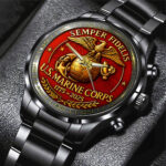 US Marine Corps Black Stainless Steel Watch - MAITM12579