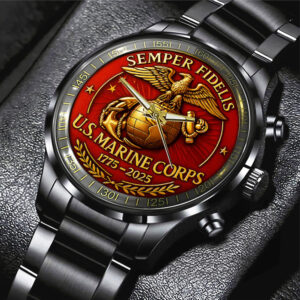 US Marine Corps Black Stainless Steel Watch - MAITM12579
