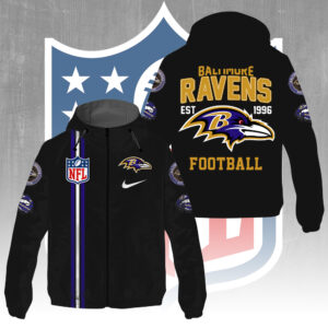 Baltimore Ravens 3D Windbreaker Jacket - GNE4279