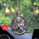 Personalized You're Forever Protected By Mary Custom shape 2-sided Acrylic Car Ornament - TANTN15403