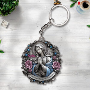 You're Forever Protected By Mary Custom Shape 2-Side Printed Keychain - TANTN15402