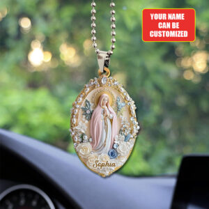 Personalized You're Forever Protected By Mary Custom shape 2-sided Acrylic Car Ornament - TANTN15405