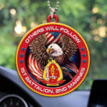 1st Battalion, 2nd Marines Custom Shape 2-sided Acrylic Car Ornament – HOATT13244