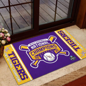 LSU Tigers Baseball 2025 National Champions Doormat - MAITM 11743