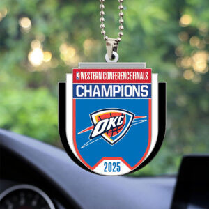 Oklahoma City Thunder 2025 NBA Champions Custom Shape 2-sided Acrylic Car Ornament - MAITM 11308