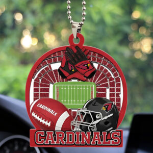 Arizona Cardinals Custom shape 2-sided Acrylic Car Ornament - TMTHU754