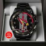 Personalized Arizona Cardinals Black Stainless Steel Watch - TANTN16003