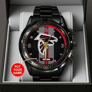 Personalized Atlanta Falcons Black Stainless Steel Watch - TANTN16005