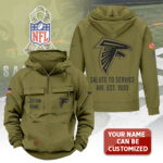 Personalized Atlanta Falcons 2025 Salute to Service 2D Vintage Quarter Zip Hoodie - TANTN16729
