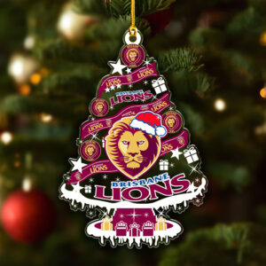 Brisbane Lions Custom Shape Clear 1-sided Acrylic Ornament - VANDH 3585