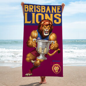 Brisbane Lions Rectangle Beach Towel - TMTHU1192