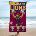 Brisbane Lions Rectangle Beach Towel - TMTHU1199