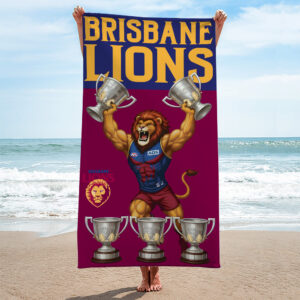 Brisbane Lions Rectangle Beach Towel - TMTHU1199