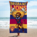 Brisbane Lions Rectangle Beach Towel - TMTHU1193