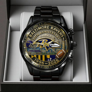 Baltimore Ravens Black Stainless Steel Watch - TANTN16807