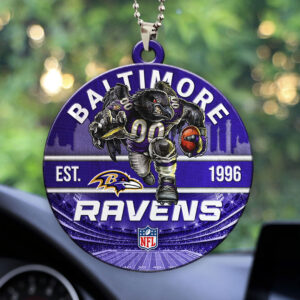 Baltimore Ravens Custom shape 2-sided Acrylic Car Ornament - HOATT12898