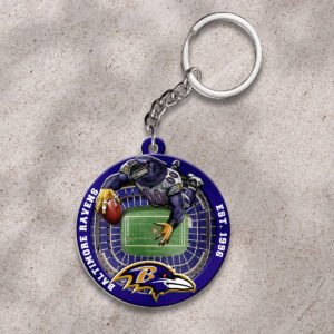 Baltimore Ravens Custom Shape 2-sided Keychain - HOATT12683