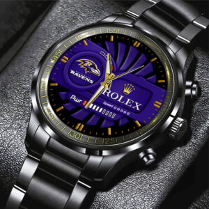 Baltimore Ravens x Rolex Black Stainless Steel Watch - MAITM13125