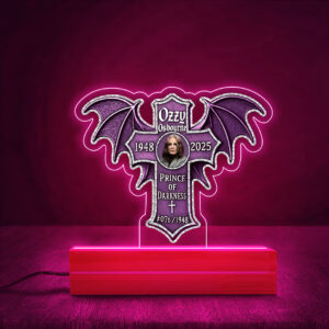 Black Sabbath x Ozzy Osbourne Led Light with Wooden Base (7 Colors) - HOATT 12137