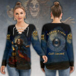 Black Sabbath x Ozzy Osbourne Women’s Long Sleeve Neckline Tie Sweatshirt – HOATT12548