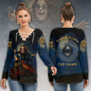 Black Sabbath x Ozzy Osbourne Women’s Long Sleeve Neckline Tie Sweatshirt – HOATT12548