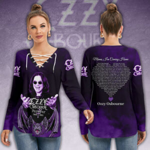 Black Sabbath x Ozzy Osbourne Women’s Long Sleeve Neckline Tie Sweatshirt – HOATT12550