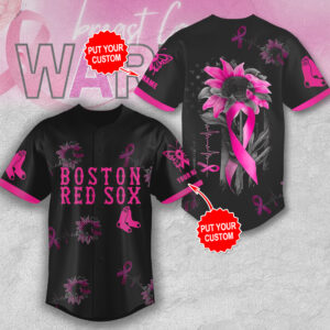 Personalized Boston Red Sox x Breast Cancer Awareness Baseball Jersey - MAITM12916