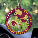 Brisbane Broncos Custom Shape 2-sided Acrylic Car Ornament – HOATT13366