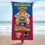 Brisbane Lions Premiers 2025 Rectangle Beach Towel - TANTN16796