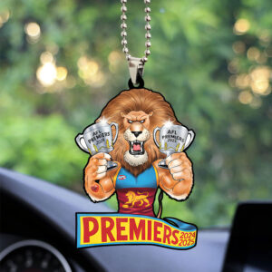Brisbane Lions Premiers 2025 Custom Shape 2-sided Acrylic Car Ornament – TANTN16792
