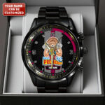 Personalized Brisbane Lions Premiers 2025 Black Stainless Steel Watch - TANTN16865
