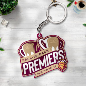 Brisbane Lions Premiers 2025 Custom Shape 2-sided Keychain - TANTN16972