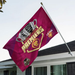 Brisbane Lions Premiers 2025 3D Double-side House Flag - TANTN16883