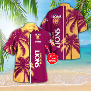 Personalized Brisbane Lions 3D Hawaiian Apparel - VANDH 4006