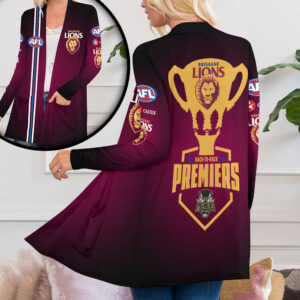Brisbane Lions Premiers 2025 Women's Patch Pocket Cardigan - HOATT13510