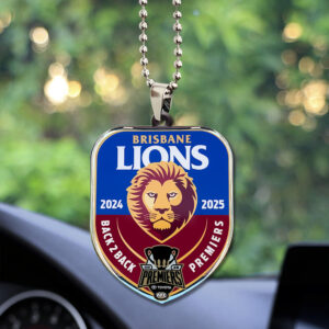 Brisbane Lions Back 2 Back 2025 Custom shape 2-sided Acrylic Car Ornament - TANTN16610