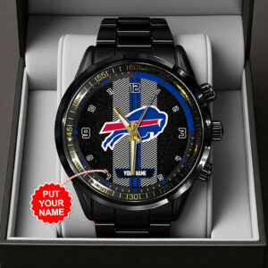 Personalized Buffalo Bills Black Stainless Steel Watch - TANTN16006