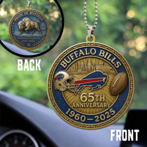 Buffalo Bills 65th Anniversary Custom shape 2-sided Acrylic Car Ornament - MAITM12728