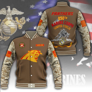 Carolina Panthers x US Marine Corps 250th Anniversary Varsity Jacket – MAITM12775