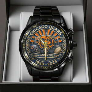 Chicago Bears Black Stainless Steel Watch - TANTN16809