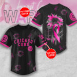 Personalized Chicago Cubs x Breast Cancer Awareness Baseball Jersey - MAITM12917