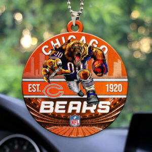 Chicago Bears Custom shape 2-sided Acrylic Car Ornament - HOATT12901