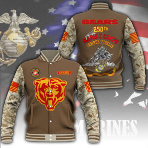 Chicago Bears x US Marine Corps 250th Anniversary Varsity Jacket – MAITM12776