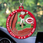 Cincinnati Reds Custom shape 2-sided Acrylic Car Ornament - HOATT13038