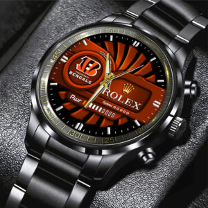 Cincinnati Bengals x Rolex Black Stainless Steel Watch - MAITM13129