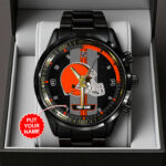 Personalized Cleveland Browns Black Stainless Steel Watch - TANTN16010