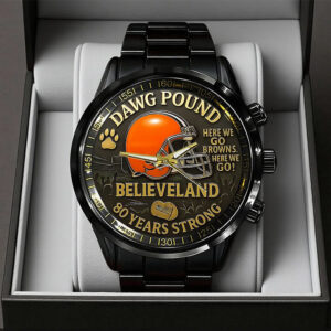 Cleveland Browns Black Stainless Steel Watch - TANTN16835