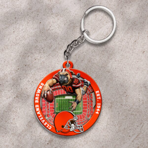 Cleveland Browns Custom Shape 2-sided Keychain - HOATT12688